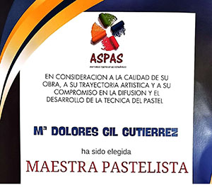 Mª Dolores Gil recibe el Título internacional de “Maestra Pastelista”